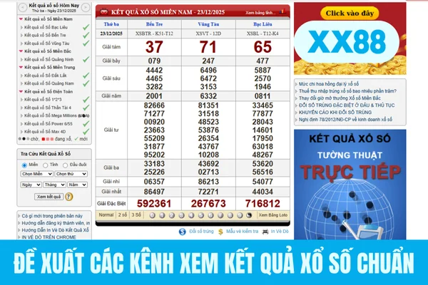 Đề xuất các kênh xem kết quả xổ số chuẩn Đề xuất các kênh xem kết quả xổ số chuẩn
