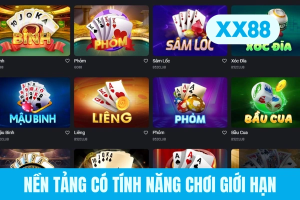 Nền tảng có tính năng chơi giới hạn Nền tảng có tính năng chơi giới hạn