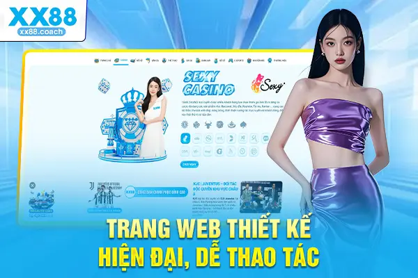Trang web XX 88 thiết kế hiện đại, dễ thao tác